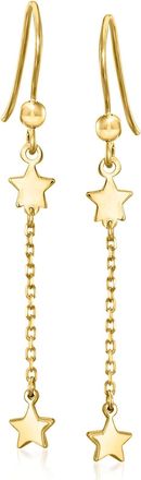 Ross-Simons Italian 10kt Yellow Gold Star Drop Earrings
