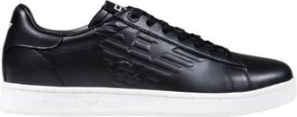 Emporio Armani Heren Sneakers 7X000331 Af 10848 - Heren - Sneakers - Zwart - 46 EU - Leer - Schoenen