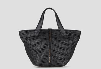Alexander Smith Lauren Medium handbag with shoulder strap in black woven