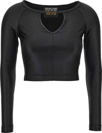 Versace Jeans Couture Stijlvolle Top voor Modieuze Liefhebbers - Dames - Longsleeves - Zwart - 2XS - Tops