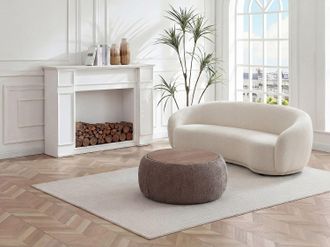 Vente-Unique Tavolino con contenitore in tessuto bouclette e MDF Talpa - - SORIELI