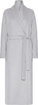 Max Mara Anna Lange Jas - Dames - Jas met riem - Grijs - XS - Wol - Jassen