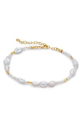 Monica Vinader Pearl Scatter Bracelet in Gold at Nordstrom