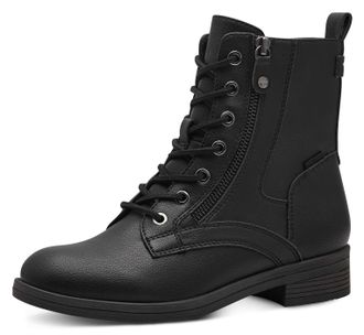 Tamaris Schn&uuml;rboots TAMARIS SHAE, Damen, Gr. 36, schwarz, Lederimitat, unifarben, Schuhe Schn&uuml;rboots, Blockabsatz, Schn&uuml;rboots Stiefelette mit Zierreissversch