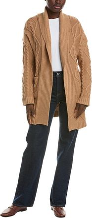 525 america Shawl Collar Cable Wool-Blend Cardigan