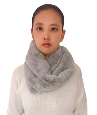 Lina & Lily Solid Colour Faux Fur Womens Infinity Scarf Winter Neck Warmer Snood (Light Grey)