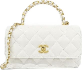 Chanel White Grained Calfskin Clutch Bag (Pre-Owned)