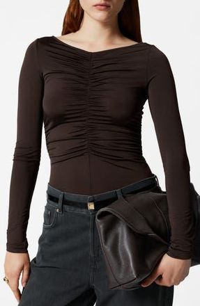 & Other Stories Ruched Top in Brown Dark at Nordstrom Rack, Size X-Small