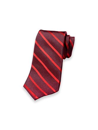 Paul Fredrick Stripe Woven Silk Tie