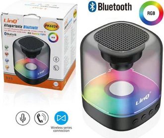Trade Shop Altavoz Bluetooth Port&aacute;til Inal&aacute;mbrico Rgb Led Radio Fm Aux Mp3 Pk6824