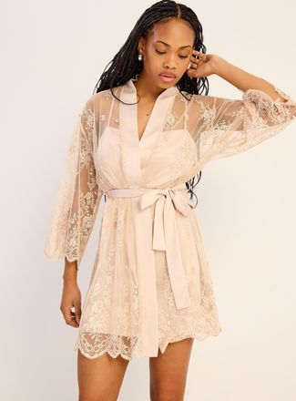 Rya Collection Womens Darling delicate embroidery sheer robe Bridal Collection