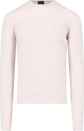 Drumohr Classic Sweater In Cream Cashmere Crew Neck