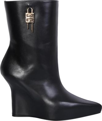 Givenchy G-Lock Wedge Boot - Dames - Sleehakken - Zwart - 36 EU - Leer - Schoenen