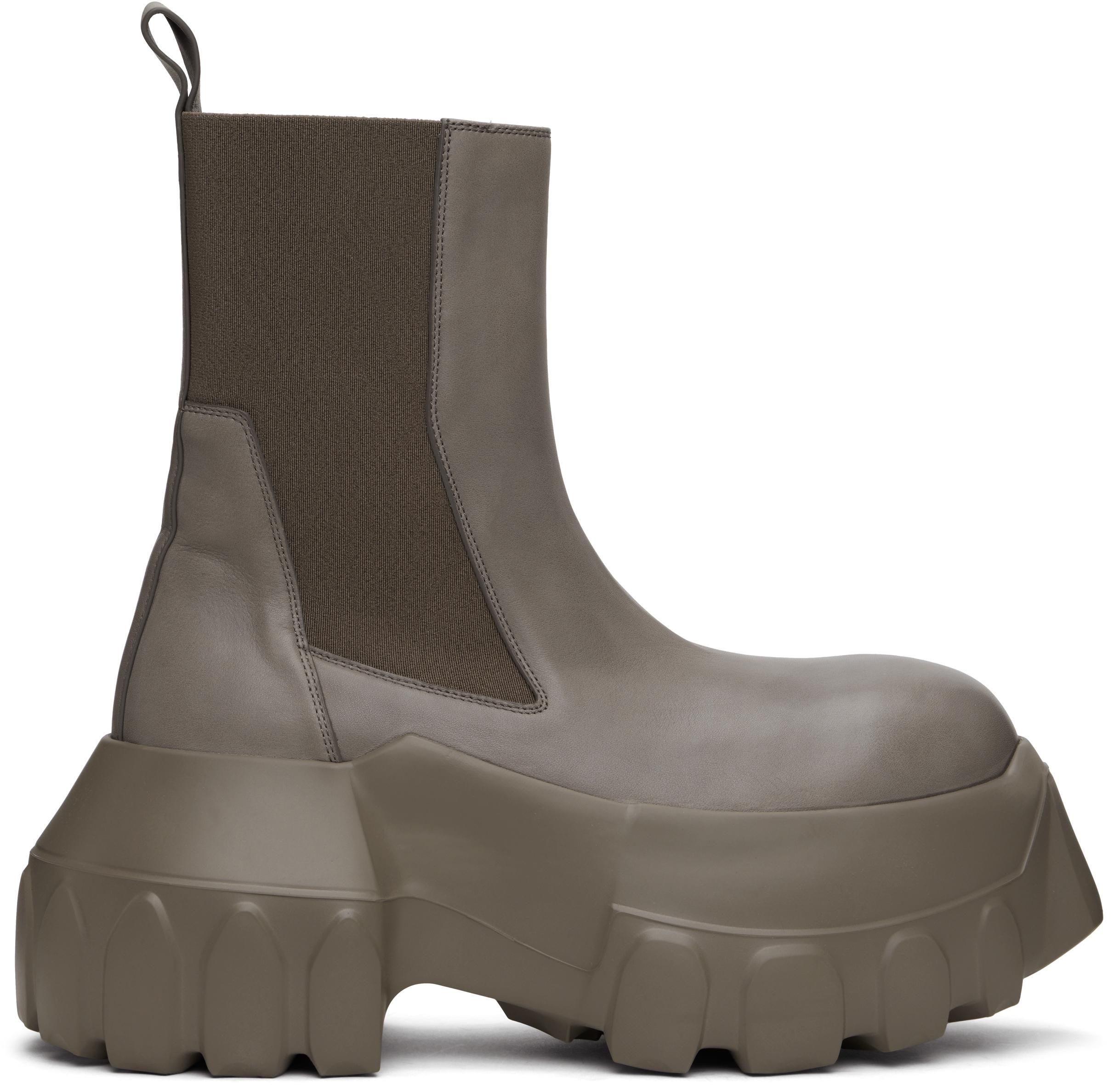 【RICK OWENS】グレー Hollywood Taco Kiss ロングブーツ Rick Owens Hollywood Taco Kiss Tall Boots in Black for Men