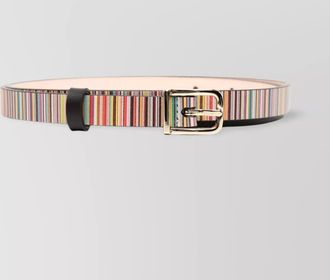 Paul Smith adjustable striped leather belt with gold hardware