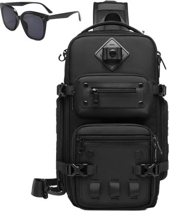 Generic Tactical Sling Bag for Men, Anti-Theft Oxford Cloth Shoulder Bag, Waterproof Chest Pack for Daily Travel Outdoor Hiking