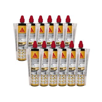 Sika Juego De 12 Selladores Qu&iacute;micos R&aacute;pidos Sika Anchorfix-1 Evolution - Gris - 300ml