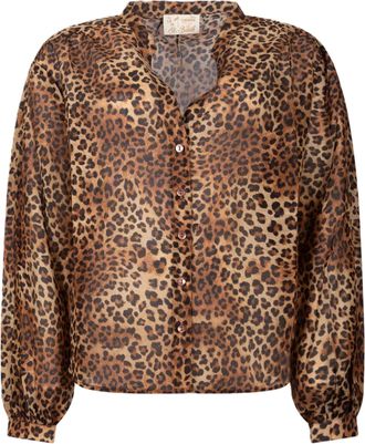 MC2 Saint Barth Cropped Blouse with Bold Leopard Print