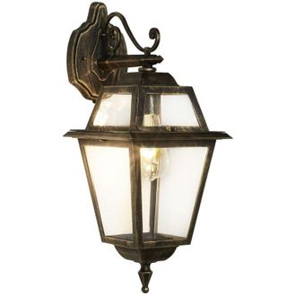 Searchlight Applique Da Esterno Vintage Nuova Orleans Alluminio Nero Antico Vetro 1 Luce E27