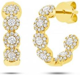 Allurez 0.90ct 14k Yellow Gold Diamond Hoop Earrings