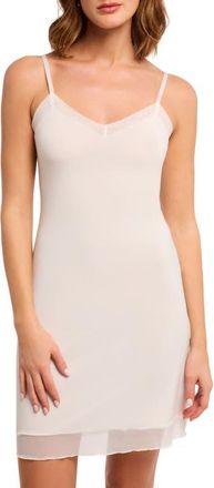 Montelle Intimates V-Neck Full Length Slip in Pearl at Nordstrom, Size Xx-Large