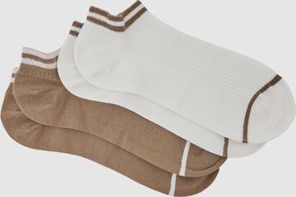 Reiss Taupe & white 2 Pack Cotton-blend Trainer Socks, Q12