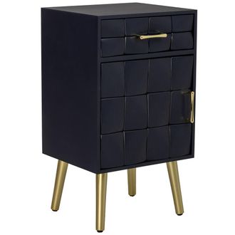 Wanderlust Deco Mesita De Noche De Madera Negro 40x35x71h Cm