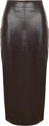 Wolford Kokerrok met krokodillenprint van imitatieleer - Dames - Kokerrokken - Bruin - M - Leer - Rokken