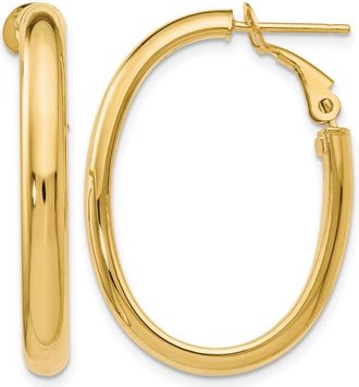 Diamond2Deal 14K Yellow Gold Oval Shape Hoop Earrings