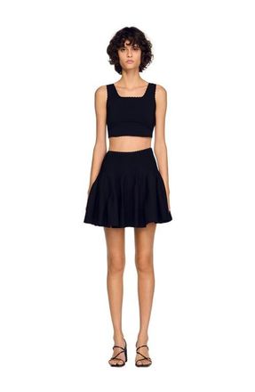 Sandro Short knit godet skirt in Black at Nordstrom, Size 40 Eu