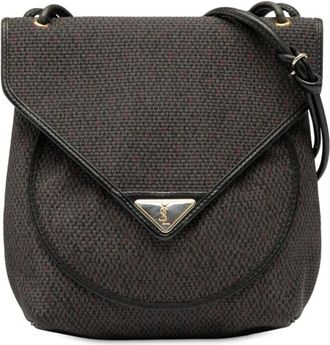 Saint Laurent 1900s gecoate canvas crossbodytas - Grijs