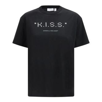 Off-white T-Shirts, female, Black, Size: XS Kiss Quote Reg Tee
