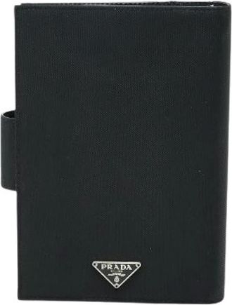 Prada Pre-owned Accessories, female, Black, Size: ONE SIZE Pre-owned Nylon Leather Planner Cover