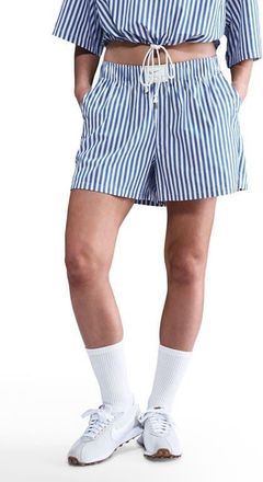 Nike Sportswear Stripe Poplin Shorts in Game Royal/Sail/Black at Nordstrom, Size Small