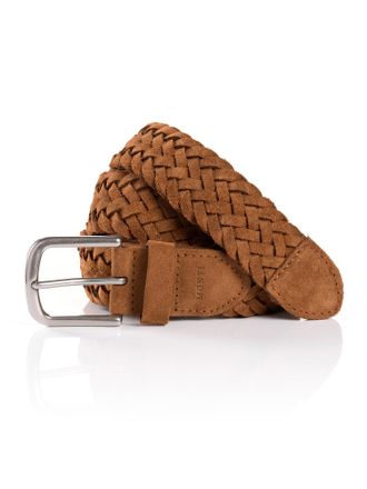 Monti Lederg&uuml;rtel MONTI VANCOUVER, Herren, Gr. 11,5, braun (cognac), Obermaterial: 100% Rindsleder, G&uuml;rtel Lederg&uuml;rtel, Flecht-Optik, matt, weich, handgefer