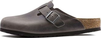 Birkenstock Boston Soft Footbed Oiled Leather Sandals Iron 1013255