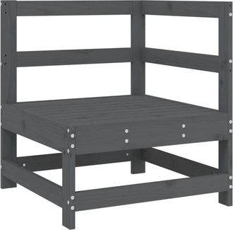 vidaXL Garden Corner Sofa Grey Solid Wood Pine Vidaxl