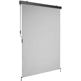 TecTake Toldo vertical con manivela, 2 soportes pared, 120x250 cm, gris claro