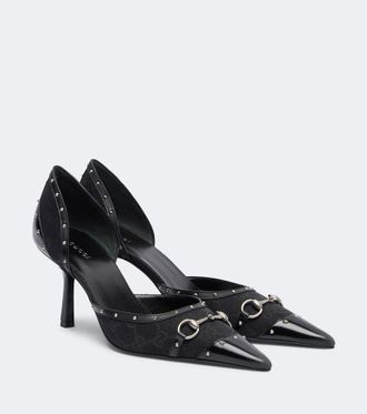 Gucci Savoy Horsebit GG canvas pumps