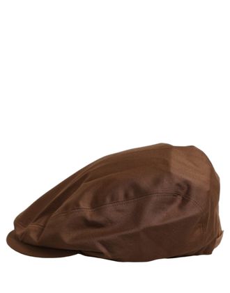 Dolce & Gabbana HAT10039 Cotton-Silk Blend Flat Cap - Brown