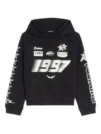 Zadig&Voltaire strass georgys mo multicross hoodie - women - Organic Cotton - M - Black