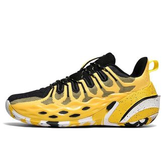 Generic Mens Basketball Shoes are Non Slip Wear-Resistant Shock-Absorbing Rebound Grip Sports Training Boots Walking Shoes(Yellow,3.5 UK)