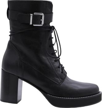 Zinda Stijlvolle Enkellaars Paros - Dames - Laarzen met Hak - Zwart - 40 EU - Schoenen