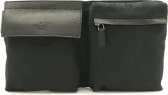 Gucci Black Canvas Leather Fanny Pack (Pre-Owned)