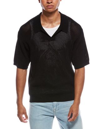 Frame Denim Frame Denim Open Weave Wool-Blend Polo Sweater