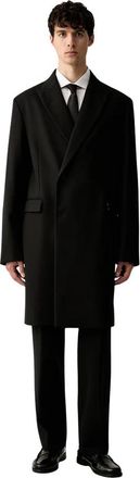 Versace Jeans Couture Single-Breasted Coat - Heren - Mantel - Zwart - XL - Leer - Jassen