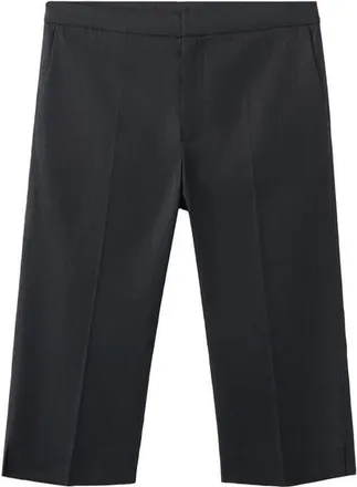 Mango Linen Blend Capri Pants in Black at Nordstrom, Size 0