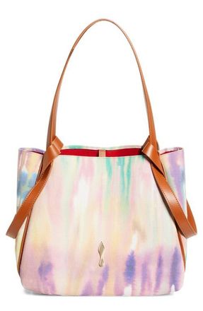 Christian Louboutin Small Bettina Tie Dye Canvas Tote in M862 Multi/Cuoio at Nordstrom