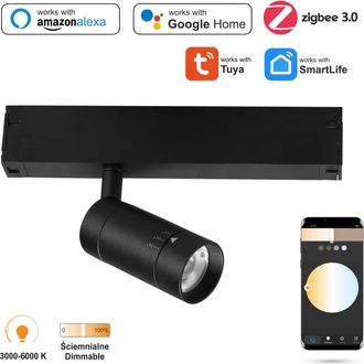 OEM Foco Led Wifi Zigbee Zoom De 7 W Para Rieles Magn&eacute;ticos Smart Track, 230 V Ca, 3000-6000 K, Regulable, &Aacute;ngulo De Haz Ajustable