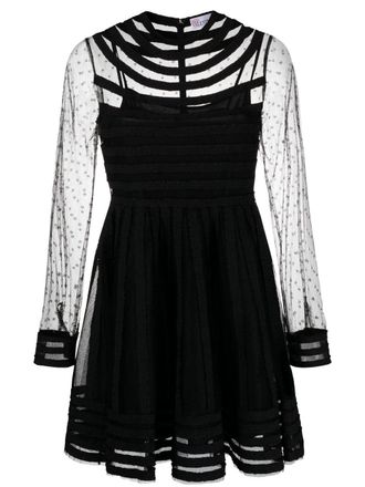 Red Valentino Jurk met tule - Zwart